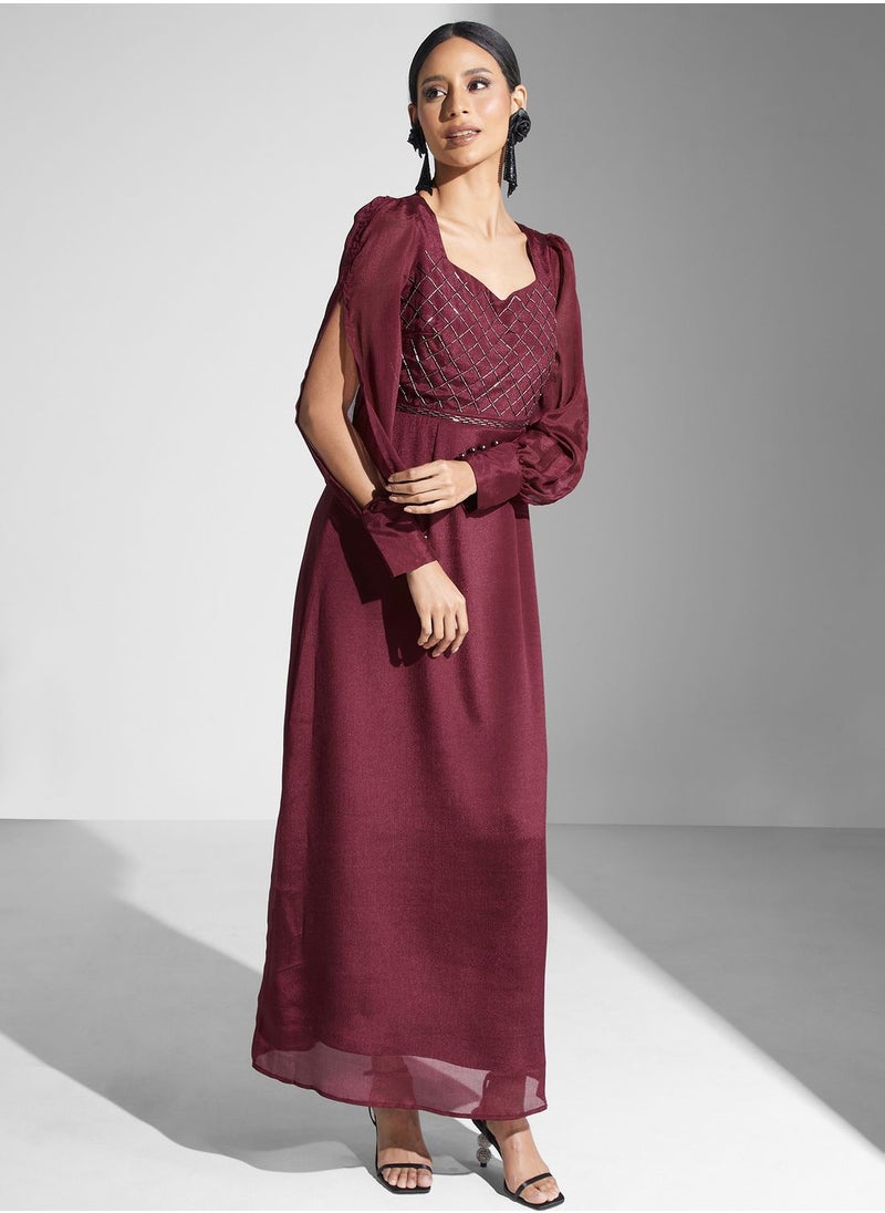 Ella Limited Edition - Slit Sleeve Embellished Dress - Image 1