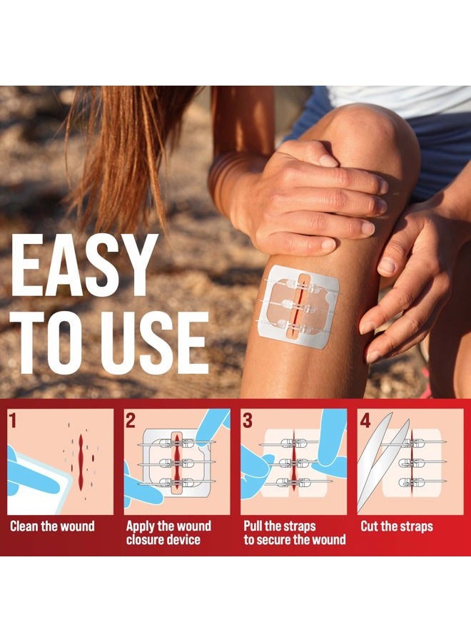 MYHELP Emergency Wound Closure Strips - 4pk - 2 Types Laceration Closure Kit - Stitchless & Easy to Use - Butterfly Bandages - Image 4