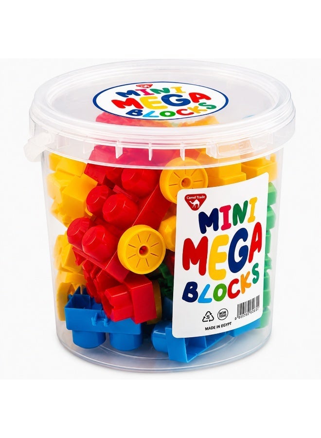 Mega Bloks Mini Mega Building Blocks Set – 32 Large Colorful Construction Pieces in Transparent Storage Bucket – Creative Educational Building Toy for Imaginative Play - Image 1