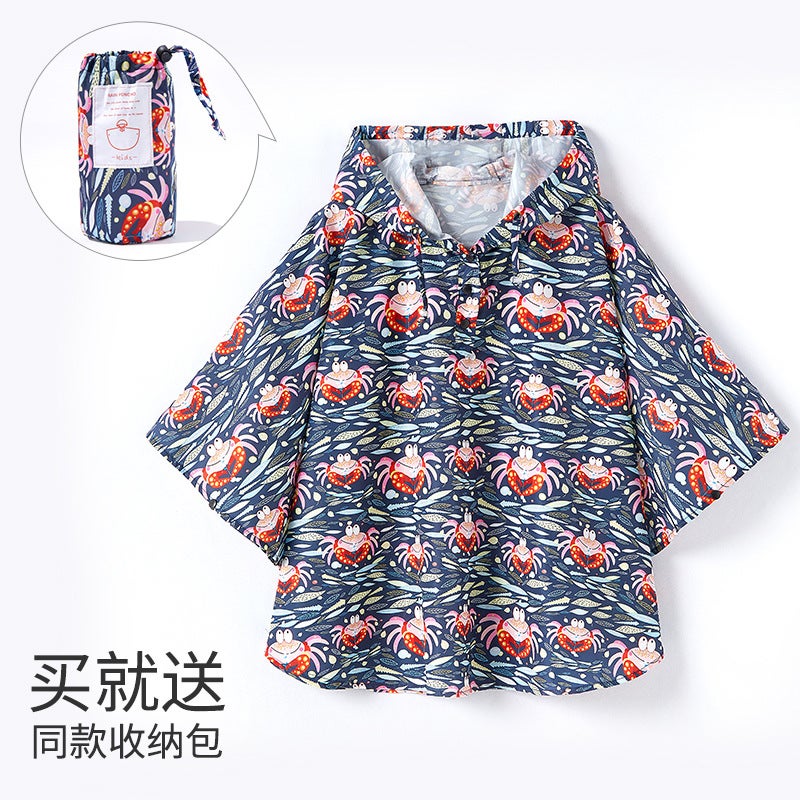 Children'S Printed Thin Cloak Raincoat Children Backpack Kindergarten Boys And Girls One-Piece Delivery - Image 1