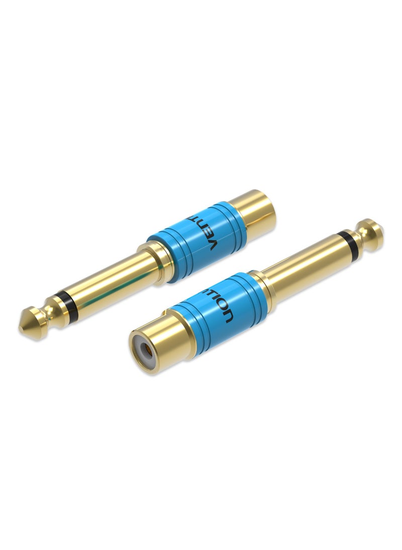 VENTION VENTION 6.5mm Male to RCA Female Audio Adapter Gold Model # VDD-C03  - Image 1