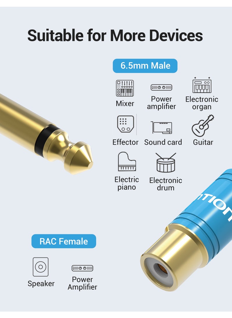 VENTION VENTION 6.5mm Male to RCA Female Audio Adapter Gold Model # VDD-C03  - Image 5