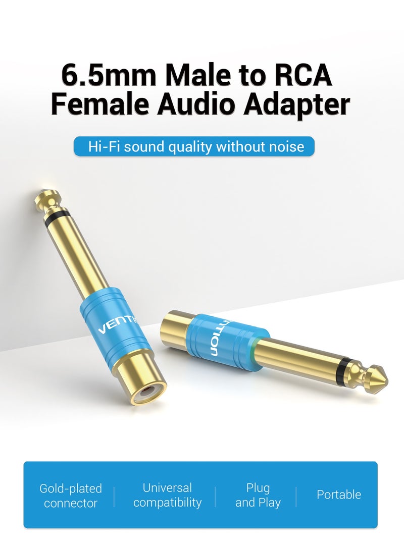 VENTION VENTION 6.5mm Male to RCA Female Audio Adapter Gold Model # VDD-C03  - Image 2
