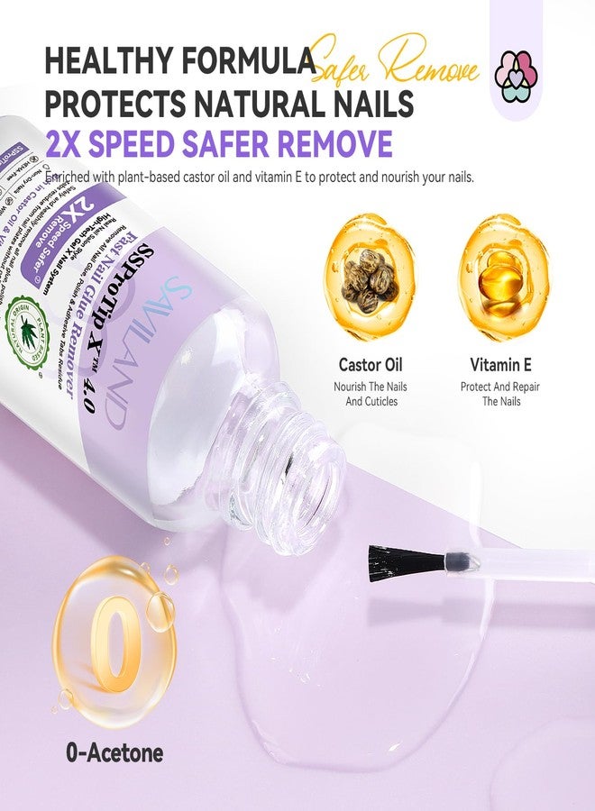 SAVILAND Nail Glue Remover Kit: Press On Nail Remover Nail Prep Kit with Cuticle Tools Easy Removal of Nails Glue and Acrylic Nails Tips 30 ml Debonder Serum and Cuticle Oil Pen Salon Home - Image 4