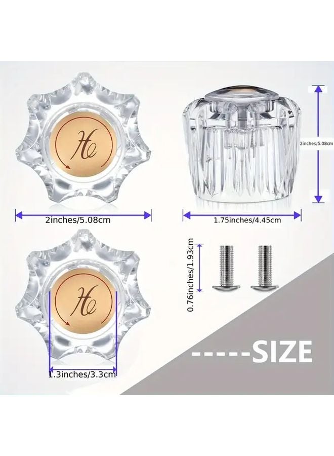 زوج من مقابض صنبور الحمام، مقابض استبدال صنبور الحمام والاستحمام الساخن والبارد - Image 4