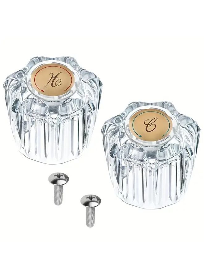 زوج من مقابض صنبور الحمام، مقابض استبدال صنبور الحمام والاستحمام الساخن والبارد - Image 1