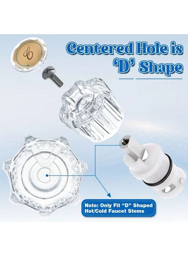 زوج من مقابض صنبور الحمام، مقابض استبدال صنبور الحمام والاستحمام الساخن والبارد - Image 3