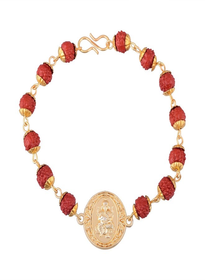 morir مصمم مورير مطلي بالذهب طراز غانيش جيني مع شريط رودراكشا راخي للأخ بهايا بهابهي لسوار راكشاباندان راخي - Image 2