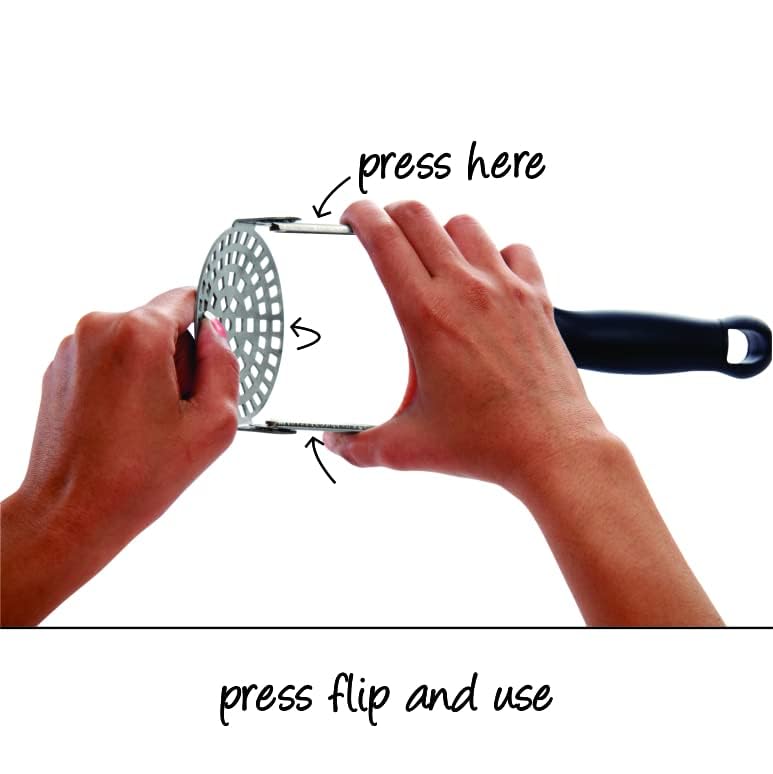 Anjali Stainless Steel Flexible Potato Masher Take Less Space Gives a Good Grip for Vegetable Smasher Boiled Potatoes Pav Bhaji Stuffed Paratha Silver PM04 - Image 2
