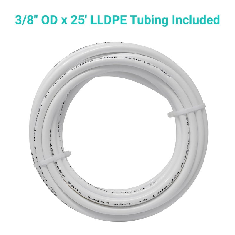 Metpure Ice Maker Fridge Installation Kit - 25' Feet X 3/8"" Od Tubing For Appliance Water Line With Brass Stop Tee Connection And Valve For Quick Installation 3/8"" Od Fittings - Image 3