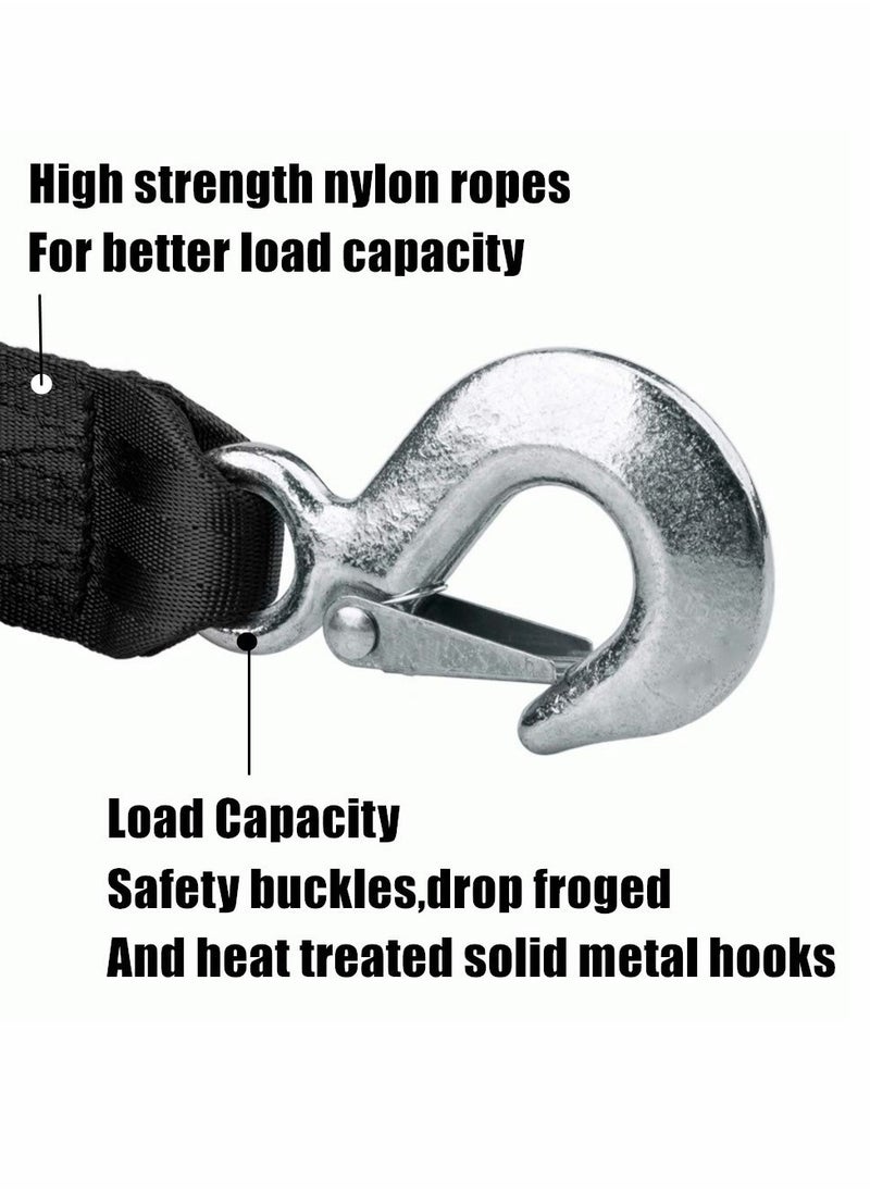 Generic Trailer Winch Strap with Safety Snap Hook 10000 Lb Trailer Tow Tether Strap,  for Towing Trailer Boat Motorboat Heavy Equipment Black  - Image 2