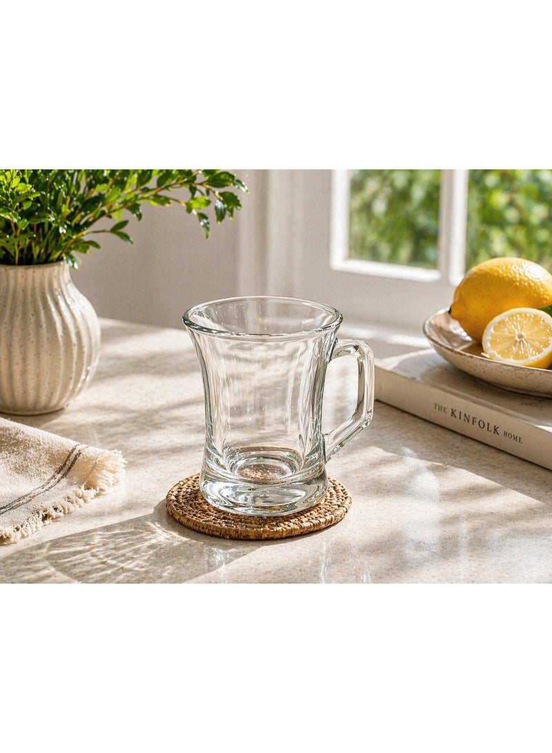 Home Pro Modern Clear Glass Mug with Handle – Elegant Everyday Coffee & Tea Cup - Image 2