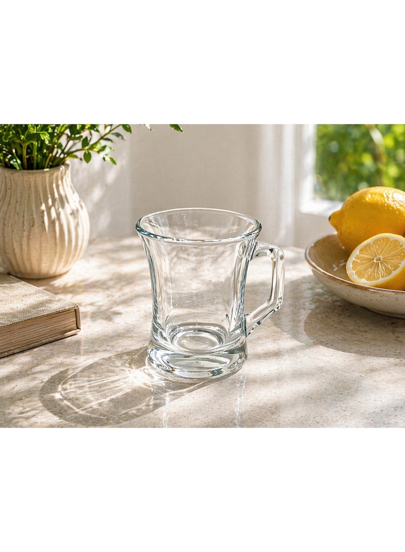 Home Pro Modern Clear Glass Mug with Handle – Elegant Everyday Coffee & Tea Cup - Image 1