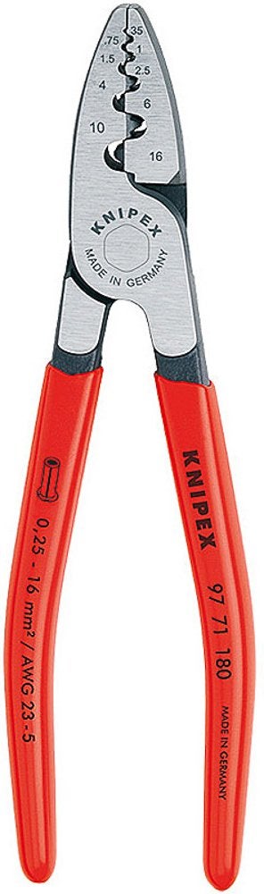 KNIPEX Knipex 97 71 180 Crimping Pliers for end sleeves 0,25-2,5mm with soft handle VDE-tested 