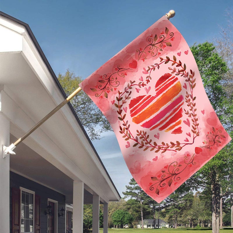 Morigins Home Garden Heart Trio 28 x 40 Inch Decorative Valentine Love Design House Flag - Image 4