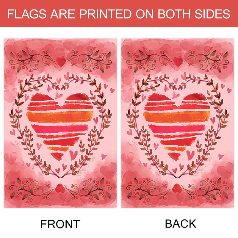 Morigins Home Garden Heart Trio 28 x 40 Inch Decorative Valentine Love Design House Flag - Image 3