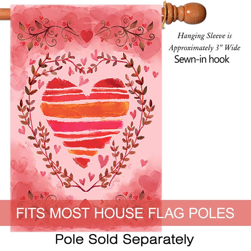 Morigins Home Garden Heart Trio 28 x 40 Inch Decorative Valentine Love Design House Flag - Image 2