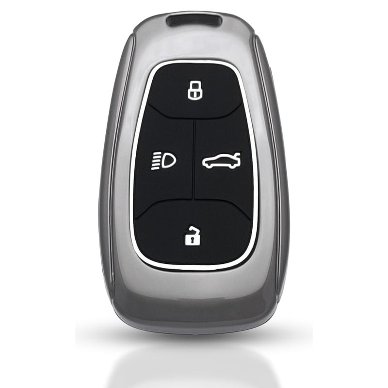Keycept™ Metal Key Cover for Tata Nexon | Curvv | Altroz | Harrier | Punch | EV | Tigor | Tiago EV Electric | Safari and Facelift 4 Button Smart Key (Cover). - Image 1