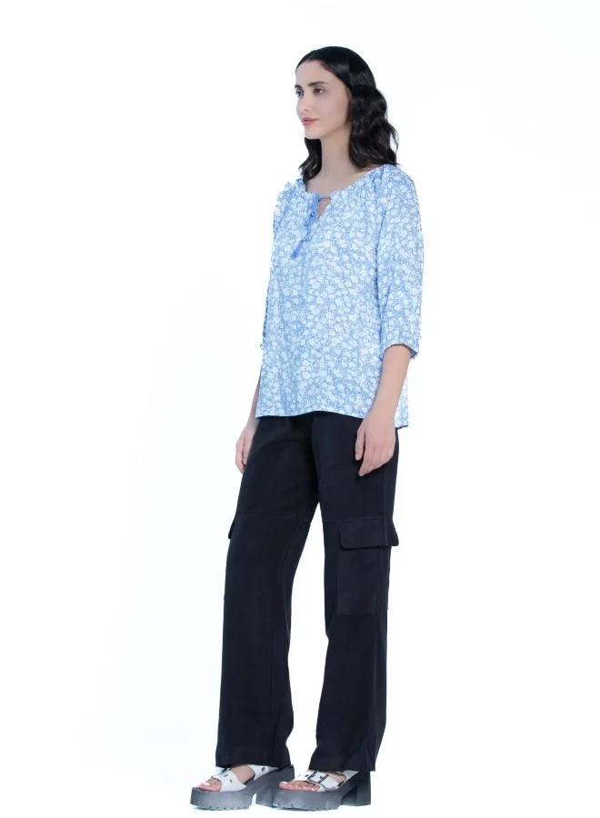 HaILYS Blue Floral Blouse