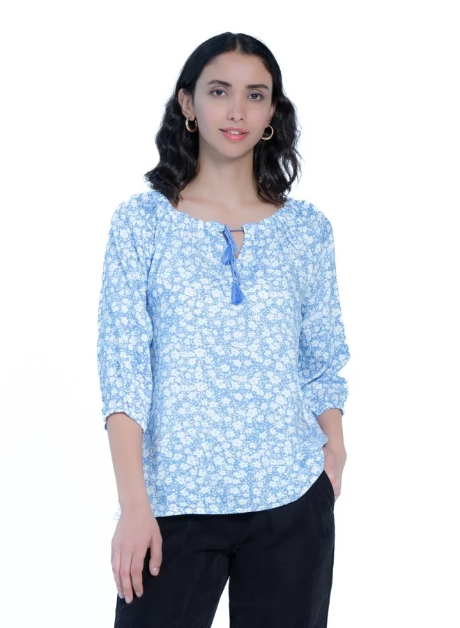 HaILYS Blue Floral Blouse