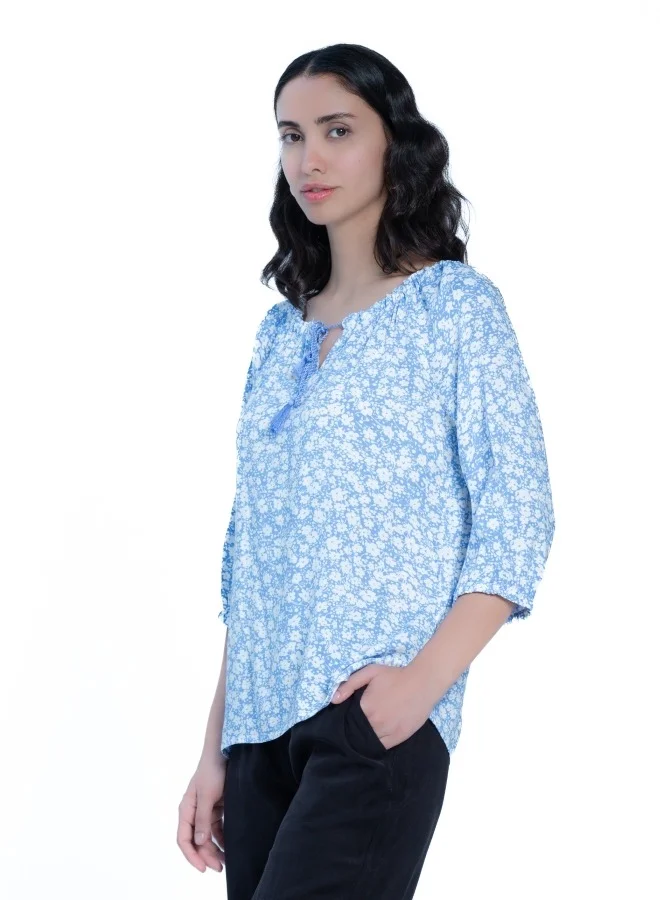 HaILYS Blue Floral Blouse