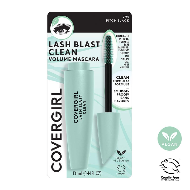 CoverGirl Lash Blast Clean Volume Mascara, Vegan Formula, Volumizing, Smudge-Proof, Pitch Black, 1 Count - Image 3