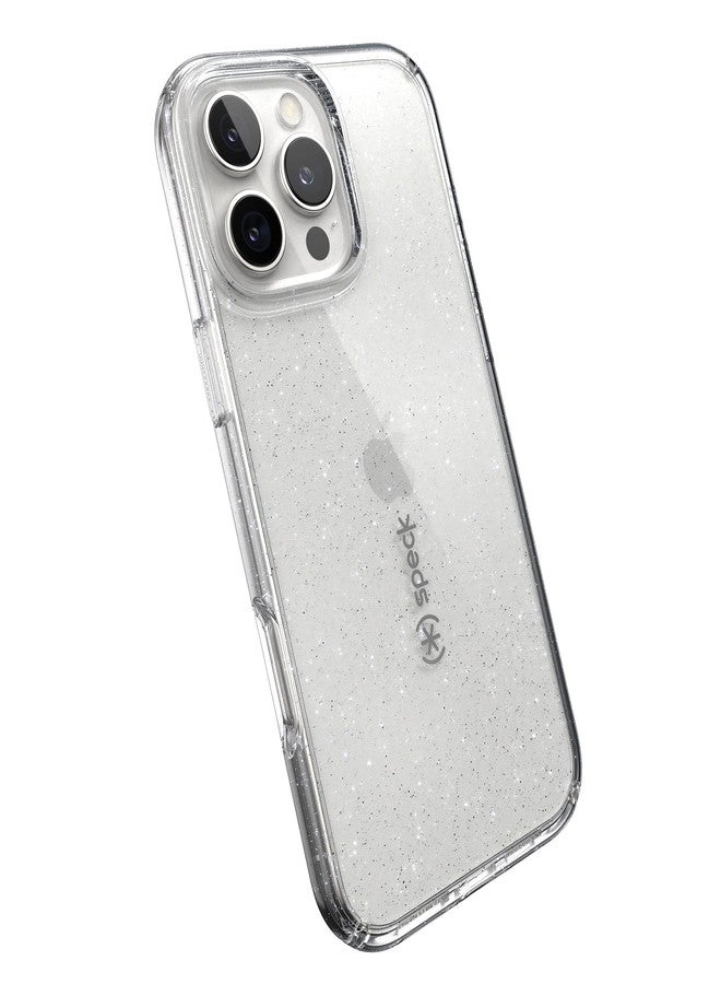 Speck Clear iPhone 16 Pro Max Case - Slim Phone Case iPhone 16 Pro Max - iPhone 16 Pro Max Phone Case - GemShell - Clear/Platinum Glitter