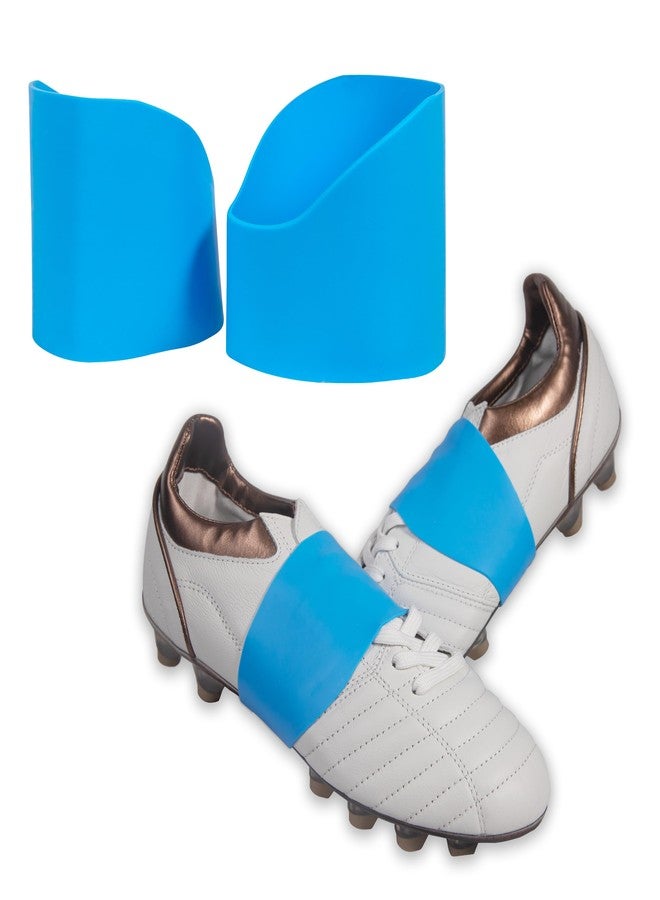 TYSS Youth Soccer Cleat Lace Bands- Soccer Lace Bands Cover Protector Kids - Soccer Shoe Laces Keeper 1 Pair (Blue) - Image 1