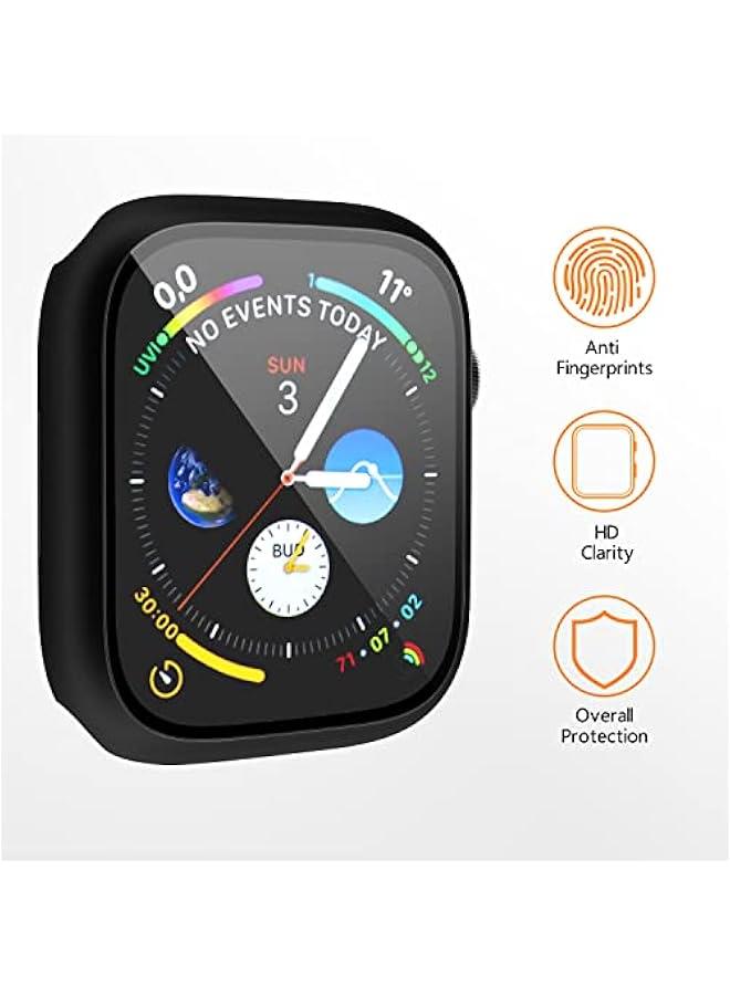 3 Pack Case for Apple Watch SE 40mm Series 6 5 4 Hard PC Case with Tempered Glass Screen Protector Waterproof Anti-Scratch Ultra-Thin Protective Cover for iWatch 40mm (Black) - Image 4