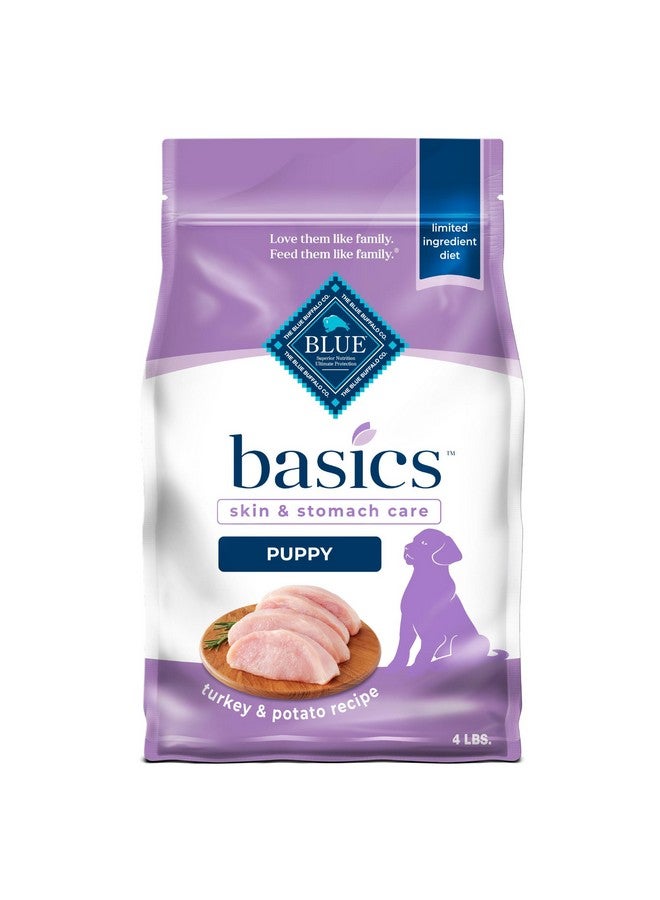 Blue Buffalo Basics Puppy Dry Dog Food For Skin & Stomach Care, Limited Ingredient Diet, Made In The Usa With Natural Ingredients, Turkey & Potato Recipe, 4Lb. Bag - Image 1