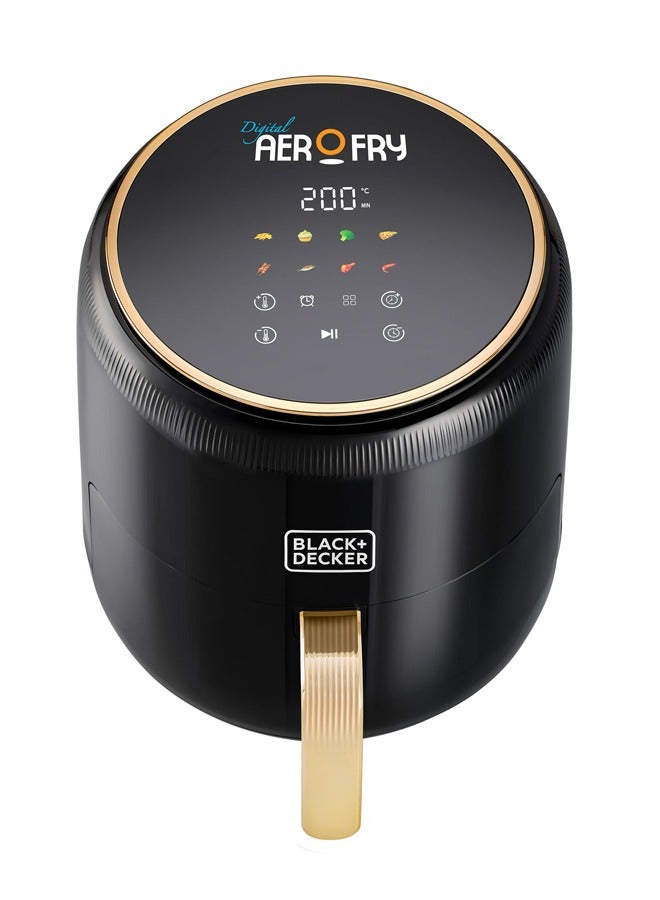 BLACK+DECKER 8-In-1 Digital Air Fryer, 4.5L Non-Stick Basket, 1500W, Rapid Air Technology, LED Touch Display, 24-Hour Delay Timer, Auto-Off Safety, Dishwasher Safe Basket 4.5 L 1500 W AF4510-B5 Black - Image 3