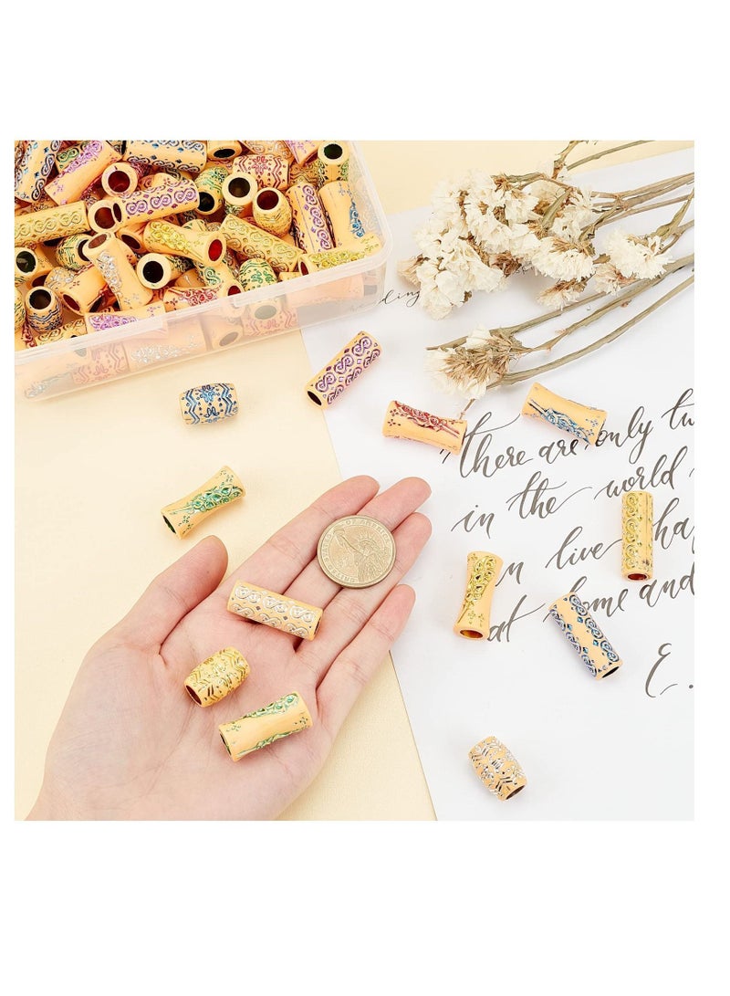 NIBEMINENT Hair Beard Beads,54 Pcs 18 Styles Tube Beads Dreadlock Braid Cuff Clip Bright Vikings for Men Women Moustache Decoration - Image 5