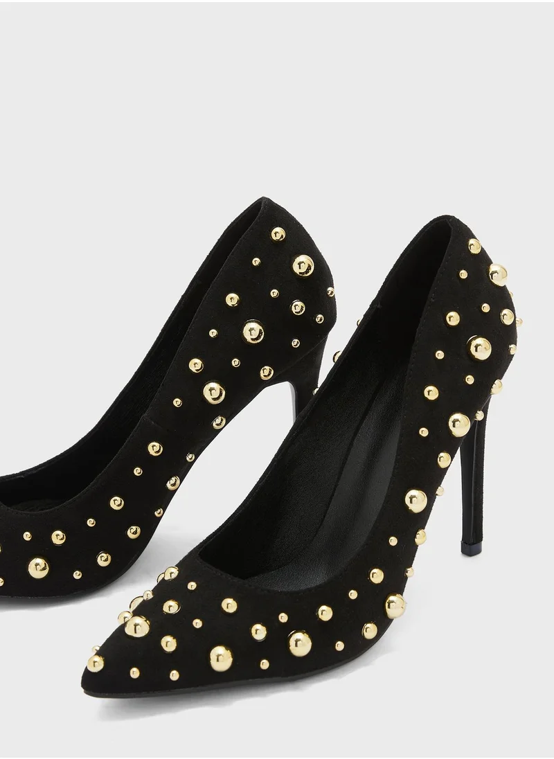 Ginger Stud Detail Pointed Stiletto Pump