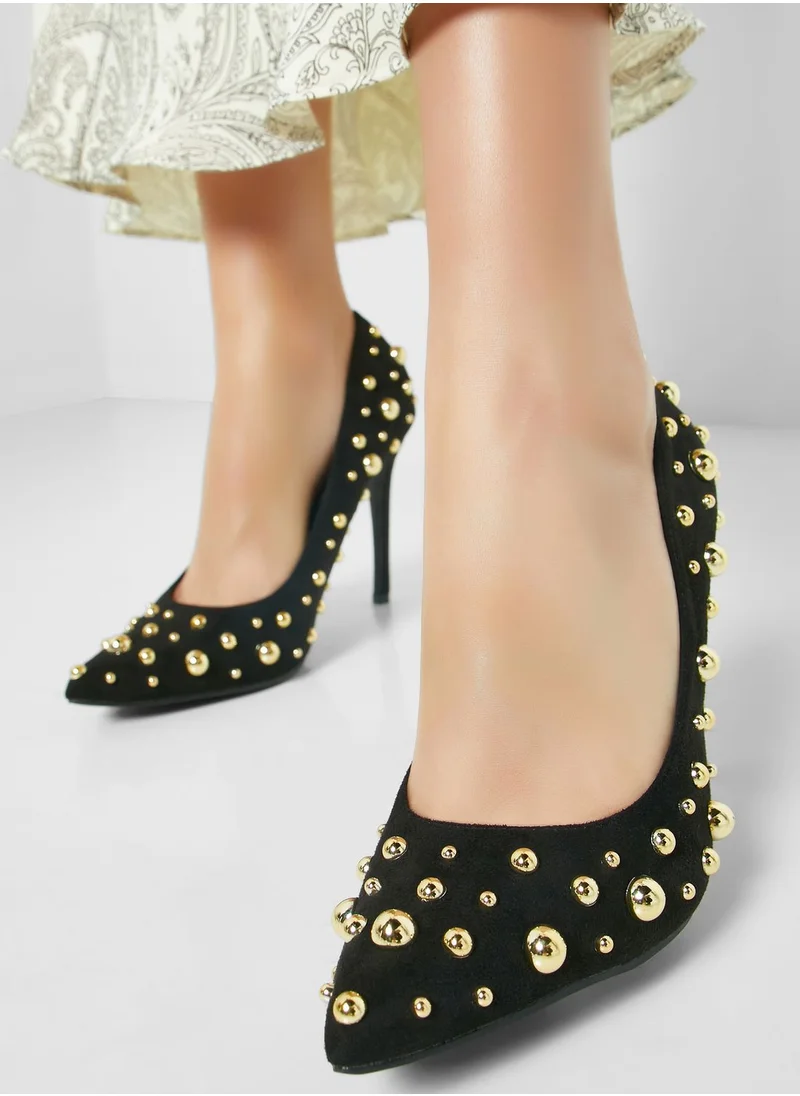 Ginger Stud Detail Pointed Stiletto Pump