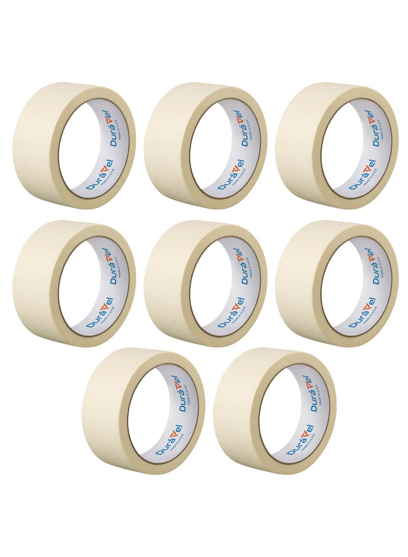 Duravel Duravel Premium Masking Tape 2Inch X 20Yards General Purpose Paper Tape For Painting, Marking, Gardening, Packaging, Artworks, Schools, Office, Automobile Garage, Factory, Industrial Uses (8 ROLL)  - Image 1
