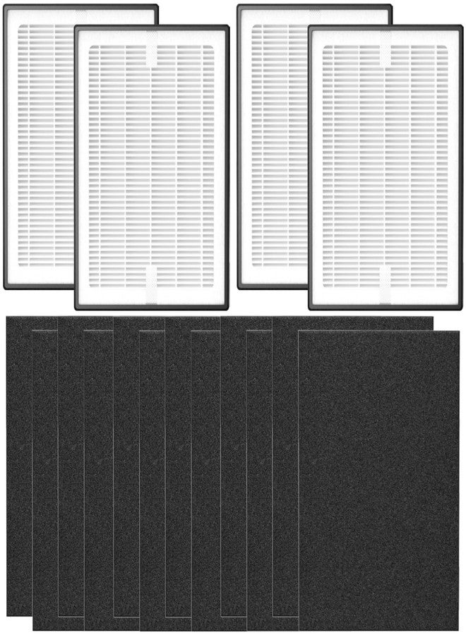 HOMFILBIT LV-H126 Replacement Filter for LEVOIT LV-H126 Air Purifier, 3-Stage Filtration System, 4 Pack H13 True HEPA with High-Efficiency Activated Carbon, 12 Extra Pre-Filters, LV-H126-RF, Black - Image 1