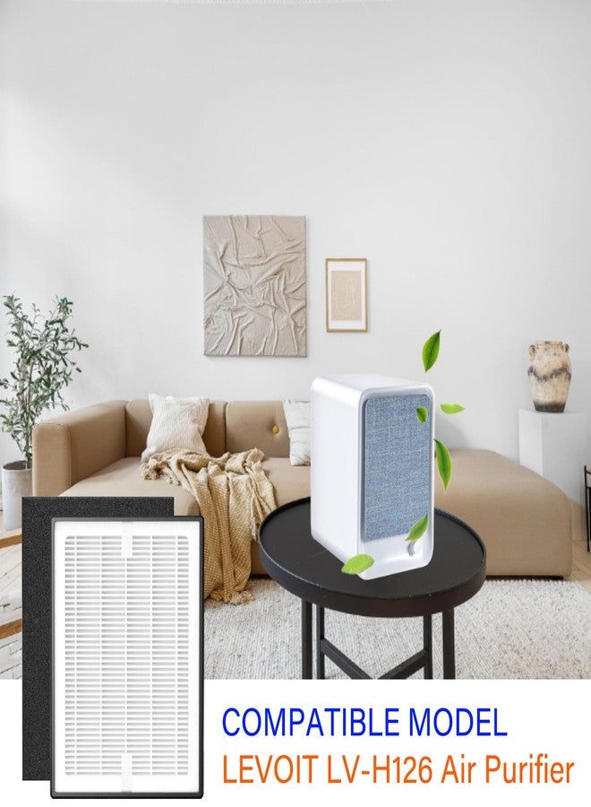 HOMFILBIT LV-H126 Replacement Filter for LEVOIT LV-H126 Air Purifier, 3-Stage Filtration System, 4 Pack H13 True HEPA with High-Efficiency Activated Carbon, 12 Extra Pre-Filters, LV-H126-RF, Black - Image 2