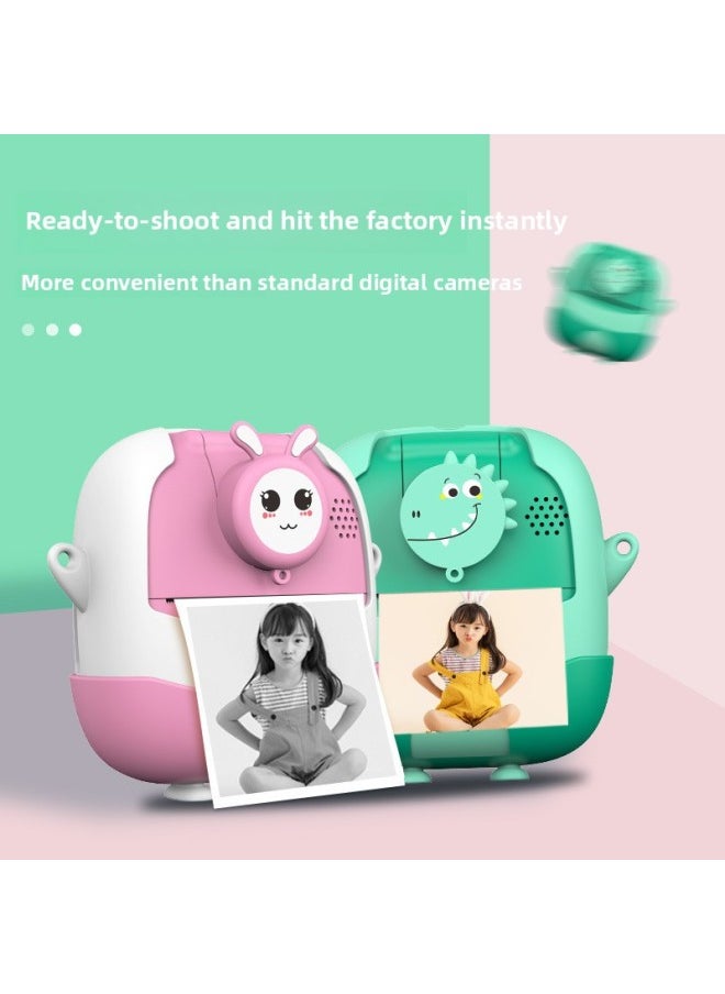 Generic 180 ° Flip Lens Kidsren's Printing Camera Instant Camera Polaroid Thermal Printer-Color:Pink (no Card)  - Image 4