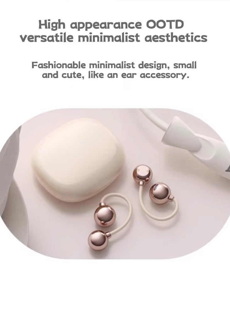 Wireless Bluetooth Earphones With Open Bone Conduction, No in Ear Sound, High Sound Quality, Noise Reduction, And Long Battery Life Ice Rock White - Image 4