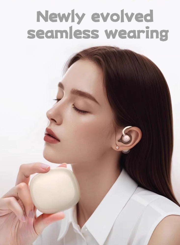Wireless Bluetooth Earphones With Open Bone Conduction, No in Ear Sound, High Sound Quality, Noise Reduction, And Long Battery Life Ice Rock White - Image 3