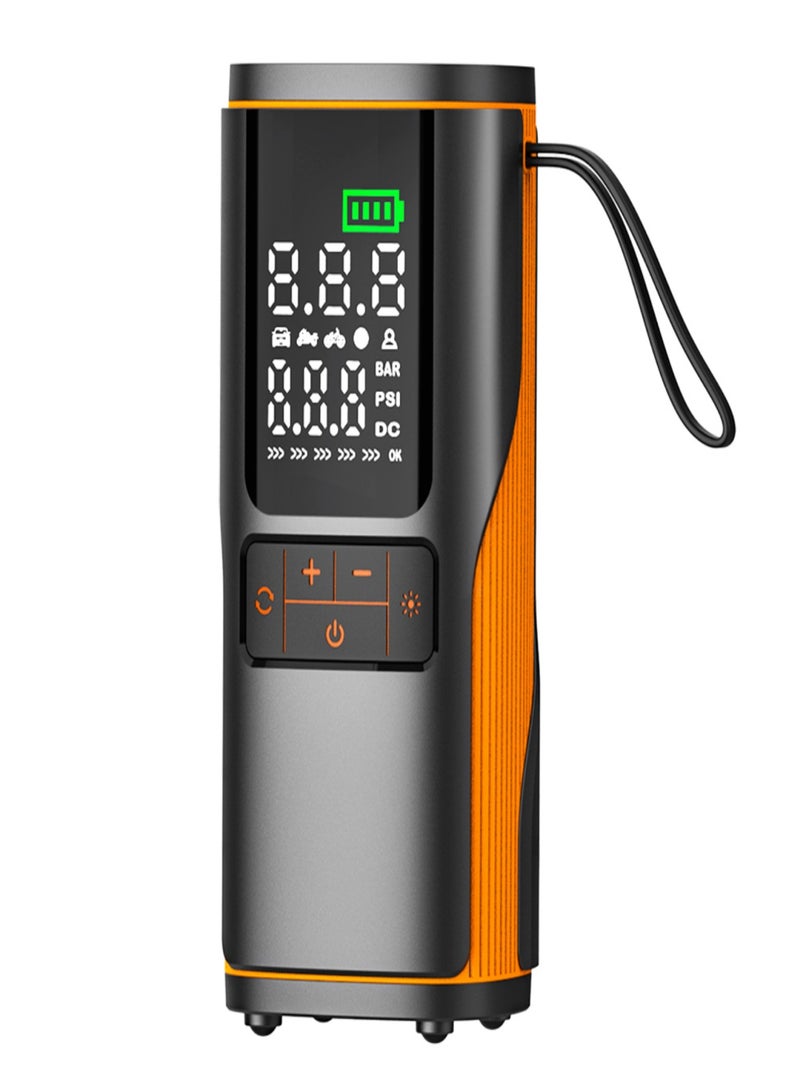 منفاخ إطارات محمول، ضاغط هواء، مضخة إطارات سيارة 150 رطل لكل بوصة مربعة مع شاشة ضغط في الوقت الفعلي للسيارات والدراجات النارية والدراجات الهوائية ودراجات الكرة، نوع مزدوج الاستخدام - Image 2