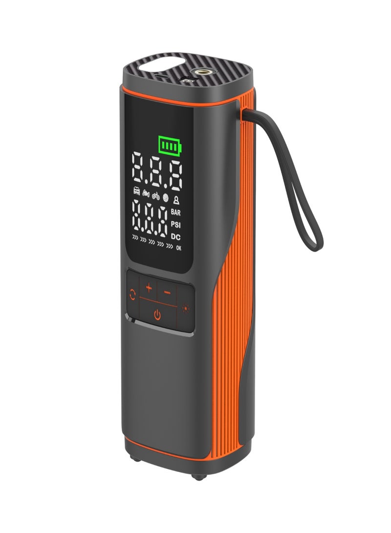 منفاخ إطارات محمول، ضاغط هواء، مضخة إطارات سيارة 150 رطل لكل بوصة مربعة مع شاشة ضغط في الوقت الفعلي للسيارات والدراجات النارية والدراجات الهوائية ودراجات الكرة، نوع مزدوج الاستخدام - Image 3