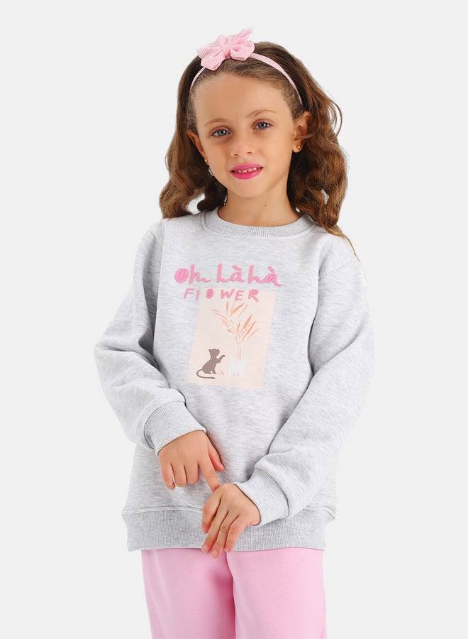 JOCKEY Girl Inner Fleece the Cat Print Winter Pajama Set