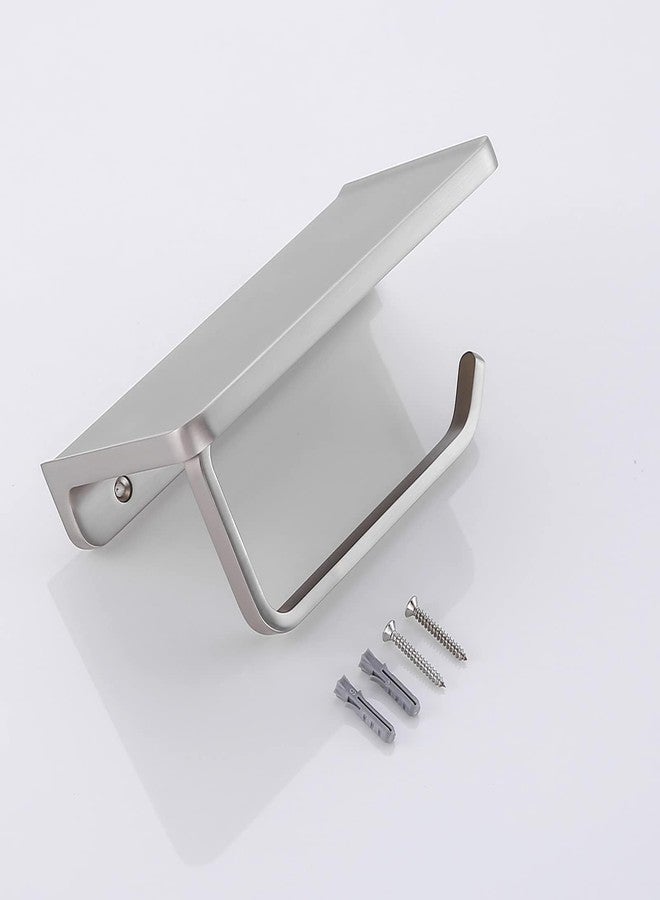 RANDOM Toilet Paper Holder with Shelf Brushed Nickel Toilet Paper Dispensers Solid Metal Tissue Holder Wall Mounted Toilet Paper Roll Holder.RD93008-BN - Image 4