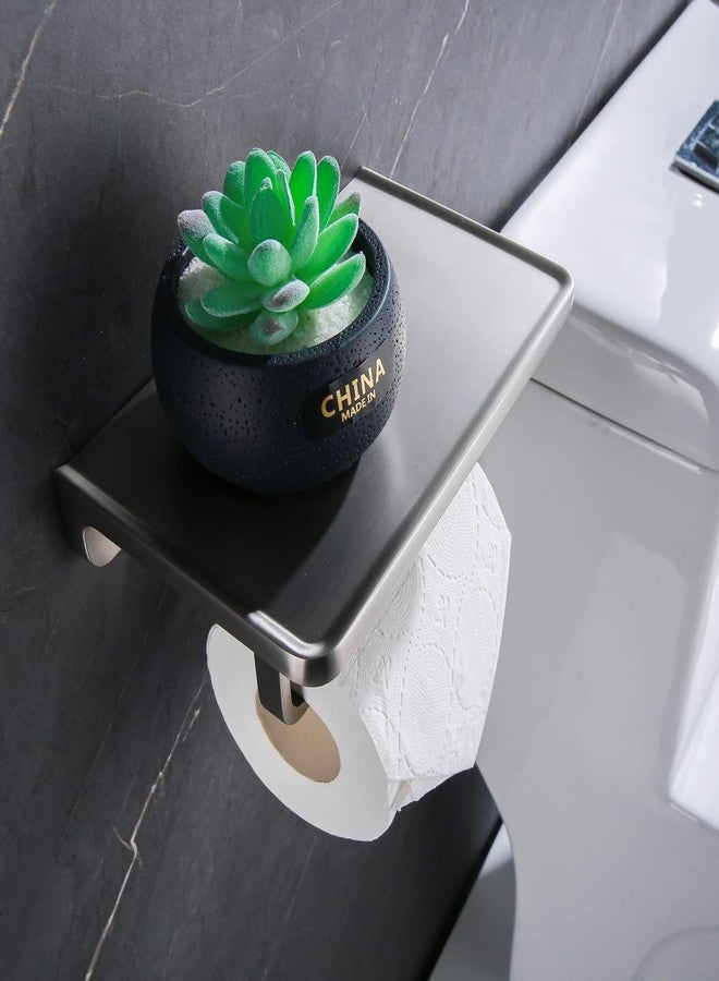 RANDOM Toilet Paper Holder with Shelf Brushed Nickel Toilet Paper Dispensers Solid Metal Tissue Holder Wall Mounted Toilet Paper Roll Holder.RD93008-BN - Image 5