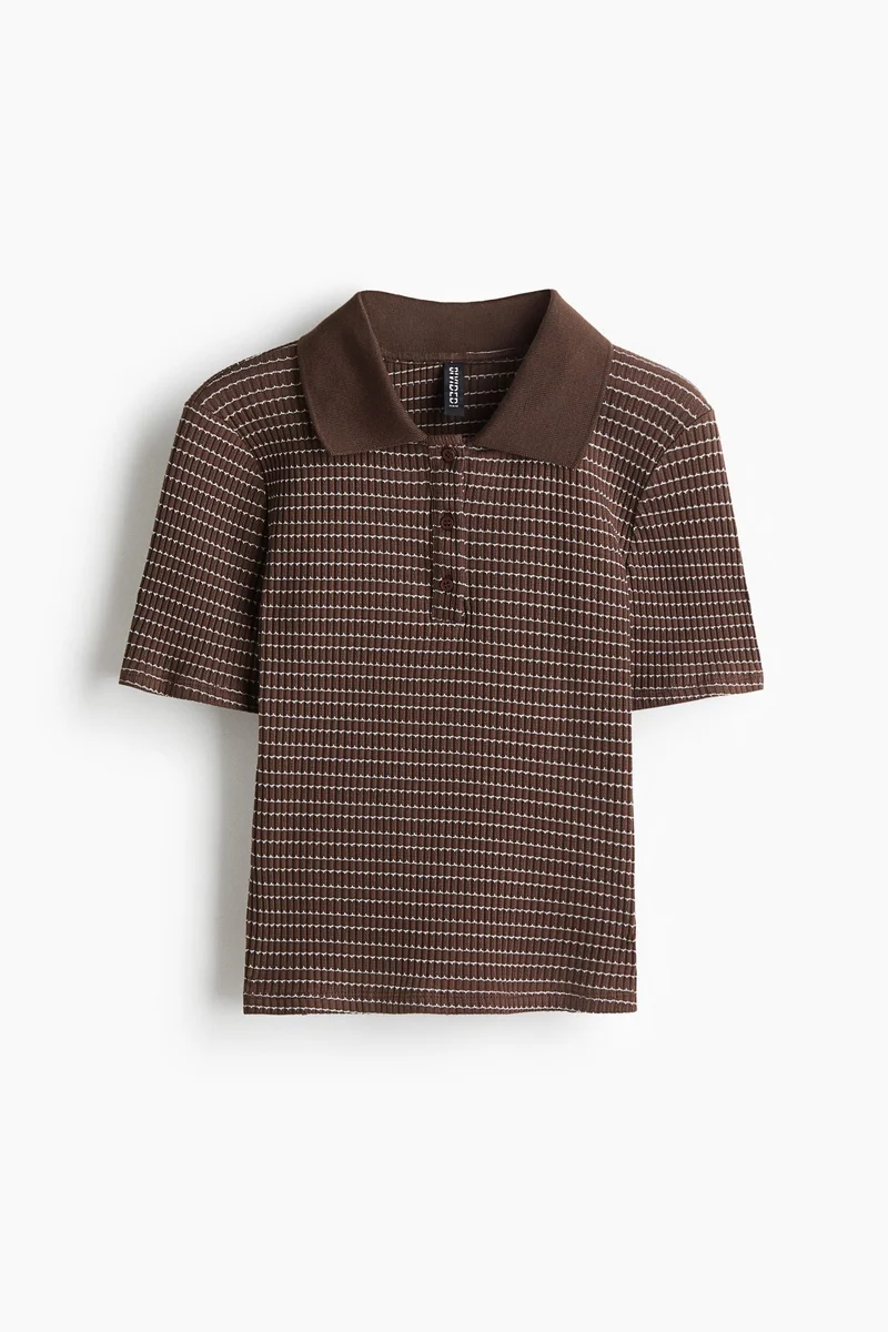 H&M Rib-knit polo shirt