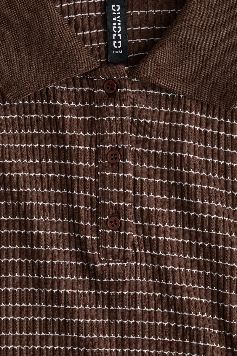H&M Rib-knit polo shirt