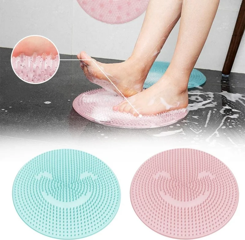 5DM Silicone Brushed Bath Massage Mat and Heel Massage Mat for Feet
