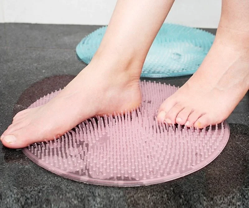 5DM Silicone Brushed Bath Massage Mat and Heel Massage Mat for Feet