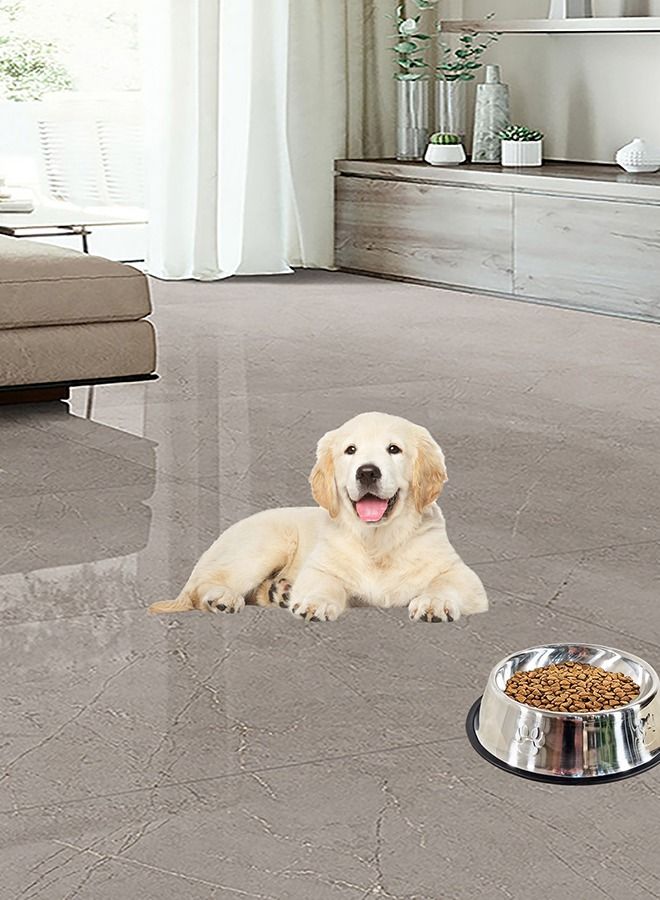 MAJIBAO Food Feeder For Dog in Stainless Steel Round Bowls, Strong SS Material, Medium Size Bowl, Rubber or Silicon Grip for No Sliding, Bowl Internal Diameter 19 Cm  - Image 2
